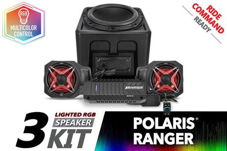 SSV Works '18-'24 Polaris Ranger XP 1000 V-Spec 3-Speaker Audio System for Ride Command