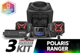 SSV Works '18-'24 Polaris Ranger XP 1000 V-Spec 3-Speaker Audio System w/JVC