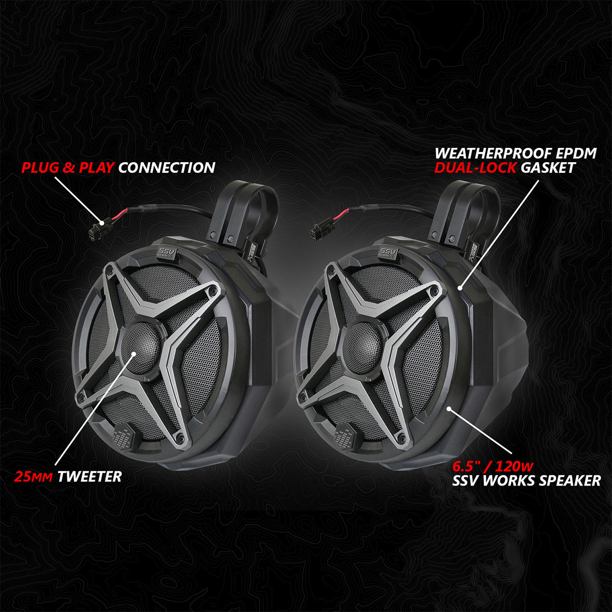 SSV Works '20-'24 Polaris RZR PRO Series Phase-4 A-Spec 5-Speaker 800 Watt System