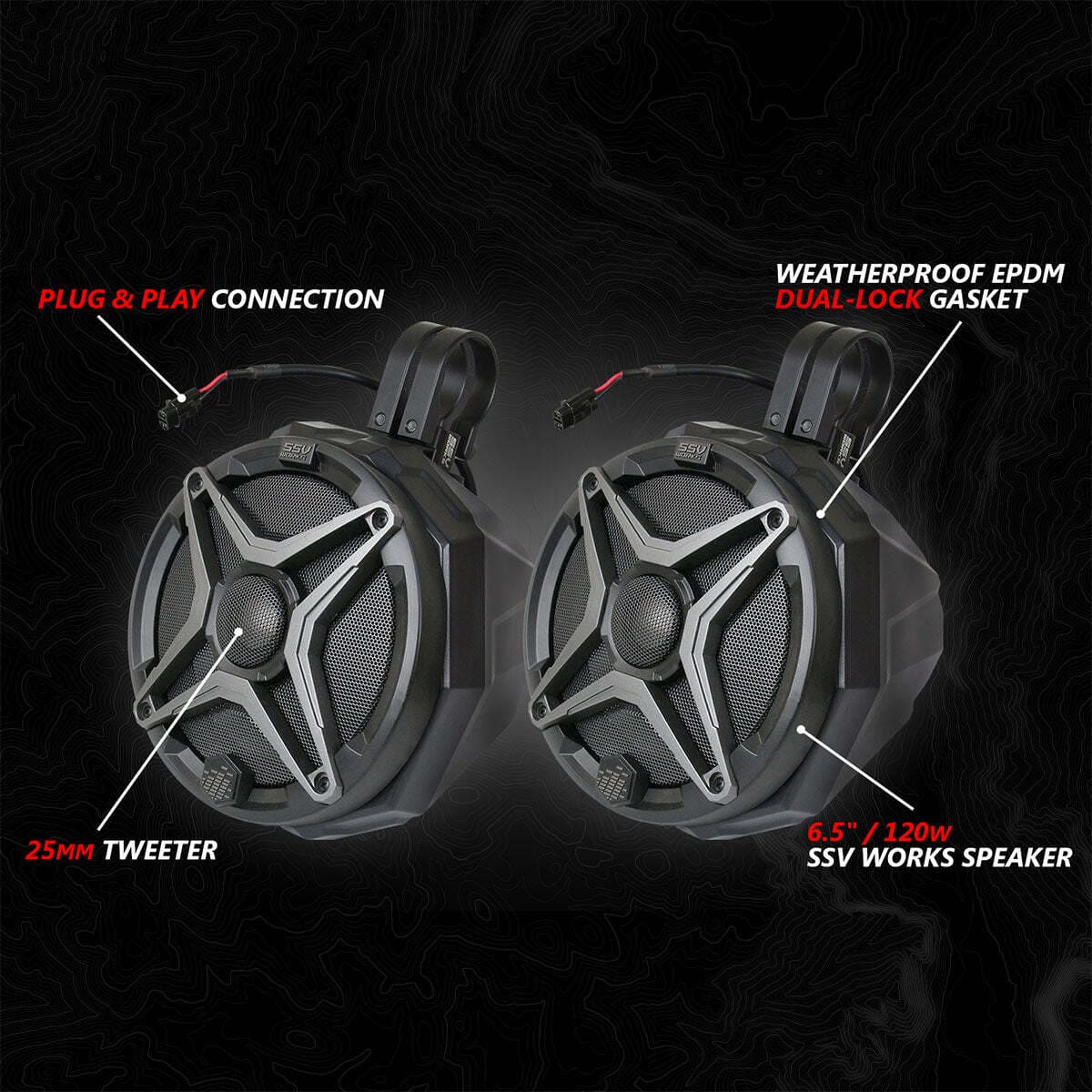 SSV Works '24-'25 Can-Am Maverick R Phase-4 A-Spec 800watt 5-Speaker System