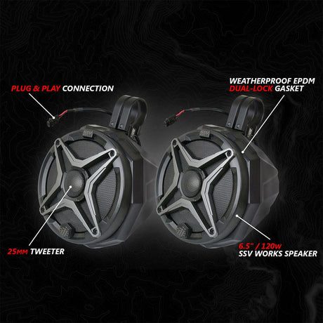 SSV Works '24-'25 Can-Am Maverick R Phase-4 A-Spec 800watt 5-Speaker System