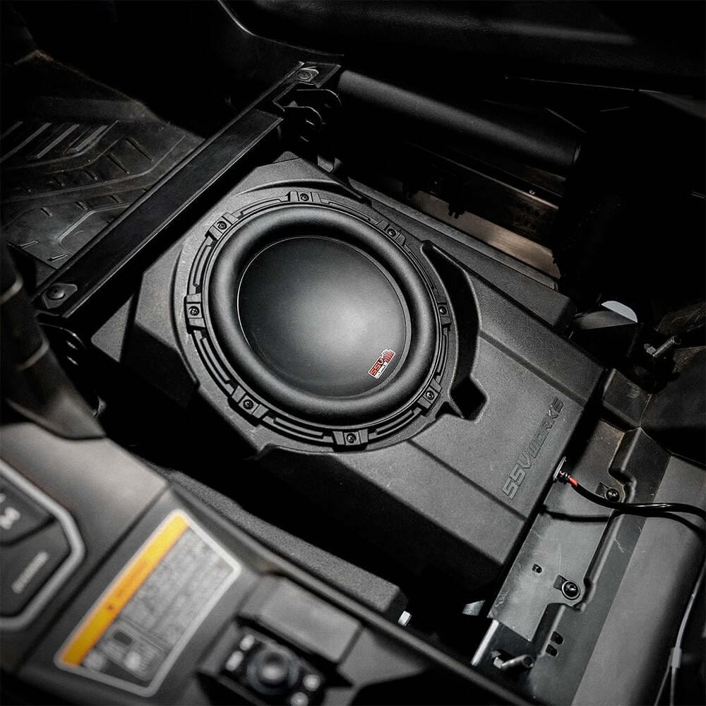 SSV Works Can-Am Maverick R Front Under Seat 850watt 10" Subwoofer for Factory JL System