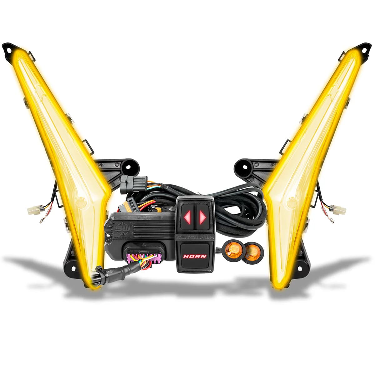 Switch Works Can-Am Maverick R Sequential Front Fang Lights w/Taillight Integration Plug-&-Play Turn-Signal Kit