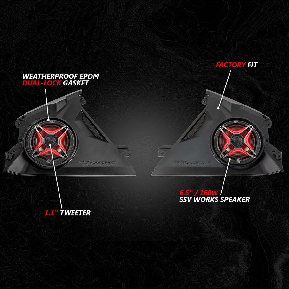 SSV Works '24-'25 Can-Am Maverick R Phase-4 V-Spec 1650watt 5-Speaker Stereo System