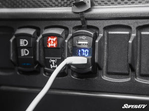 SuperATV 12V UTV Voltmeter & Dual USB Charger