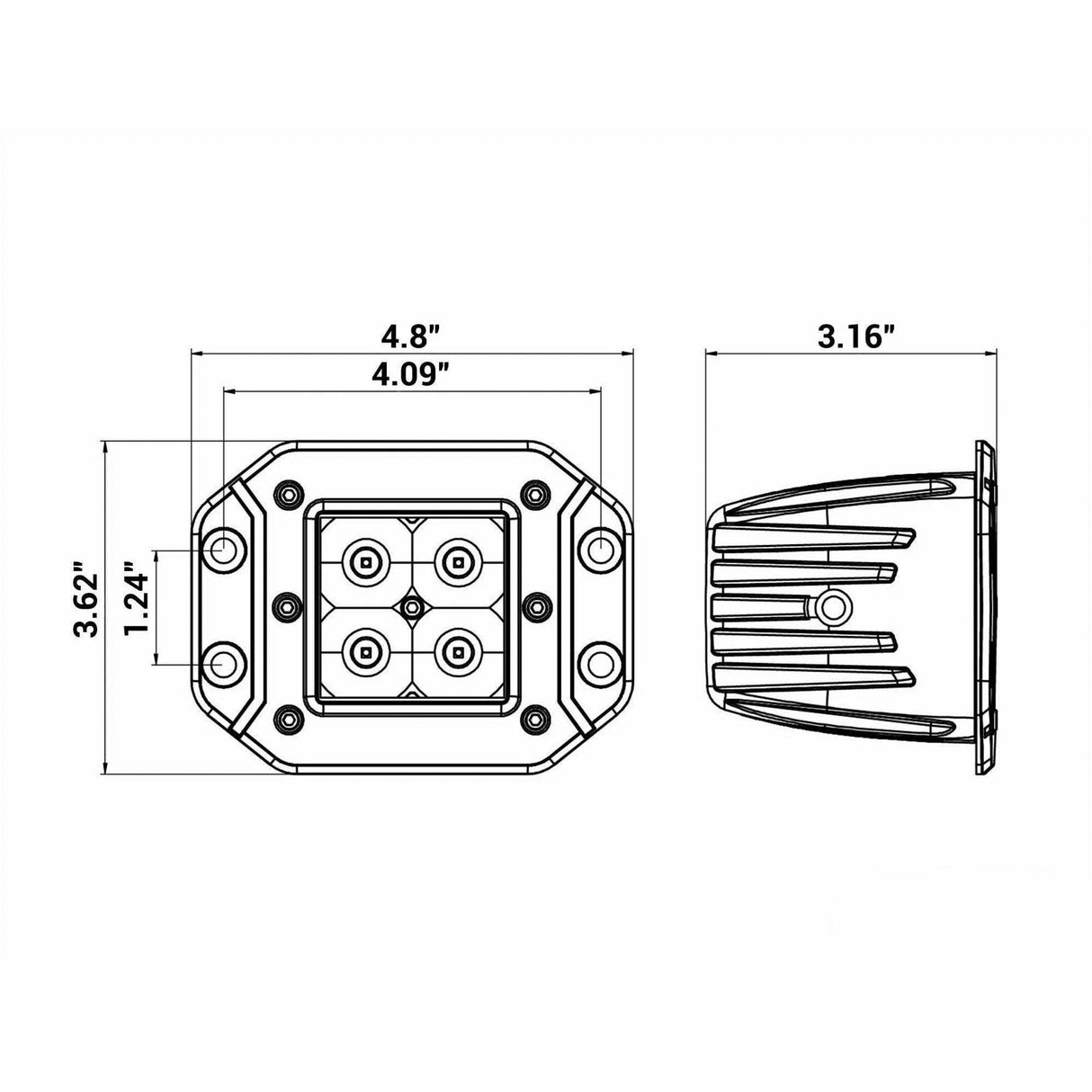 3" LED Recessed Cube Lights