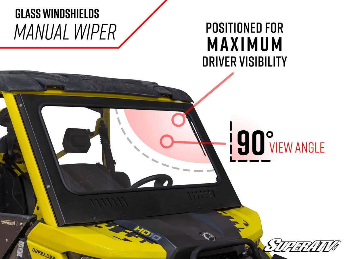 SuperATV Can-Am Defender Glass Windshield