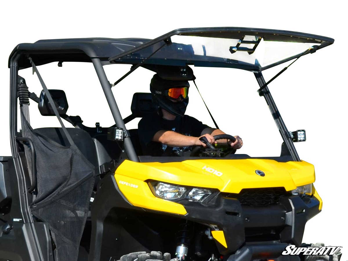 SuperATV Can-Am Defender Scratch Resistant Flip Windshield