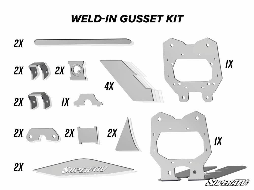 SuperATV Can-Am Maverick X3 Weld-in Gusset Kit