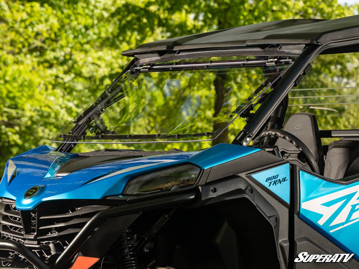 SuperATV CFMoto ZForce 800 Trail Scratch-Resistant Flip Windshield