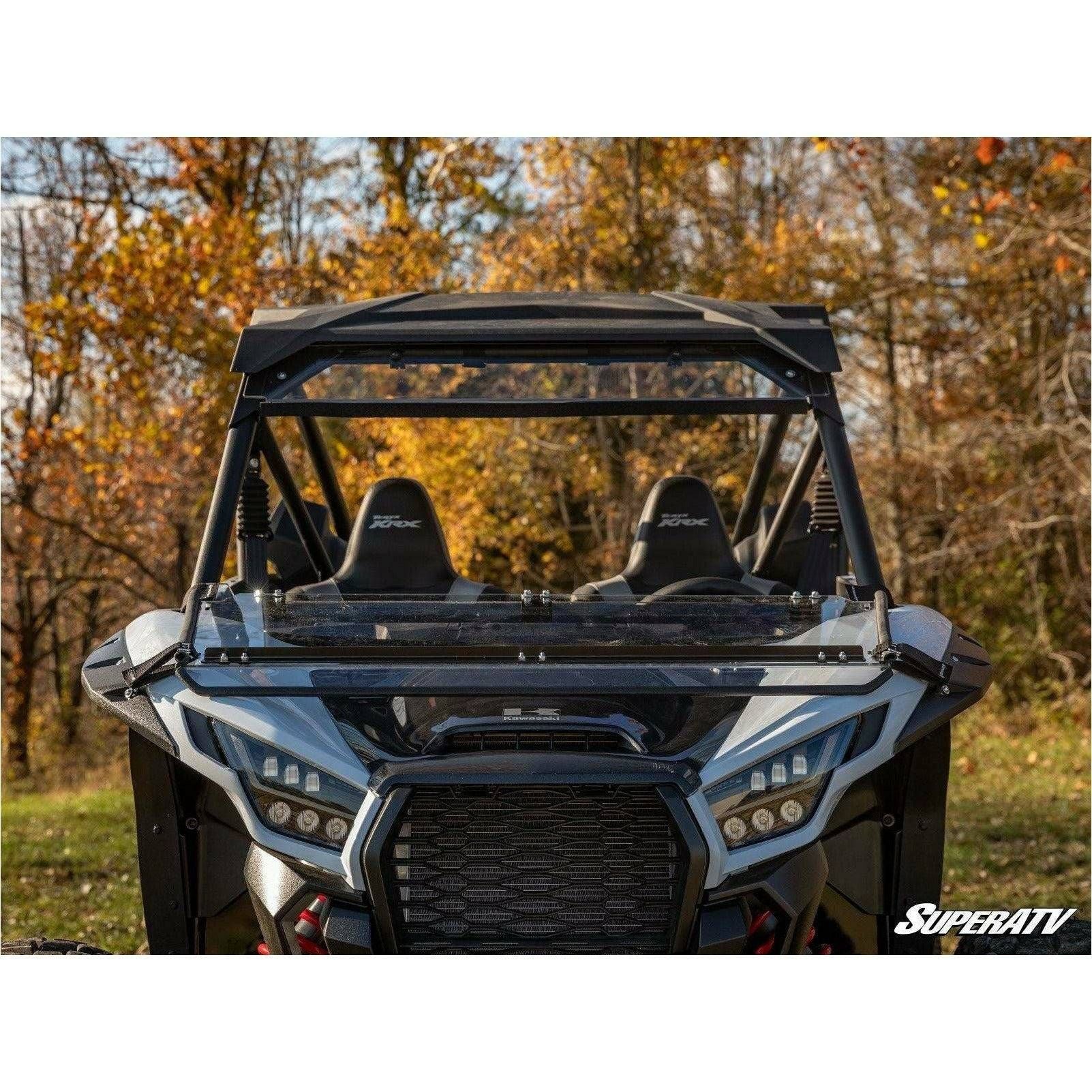 Photo of Kawasaki KRX Scratch Resistant Flip Down Windshield by SuperATV - Premium Windshields for UTVs / Side by Sides