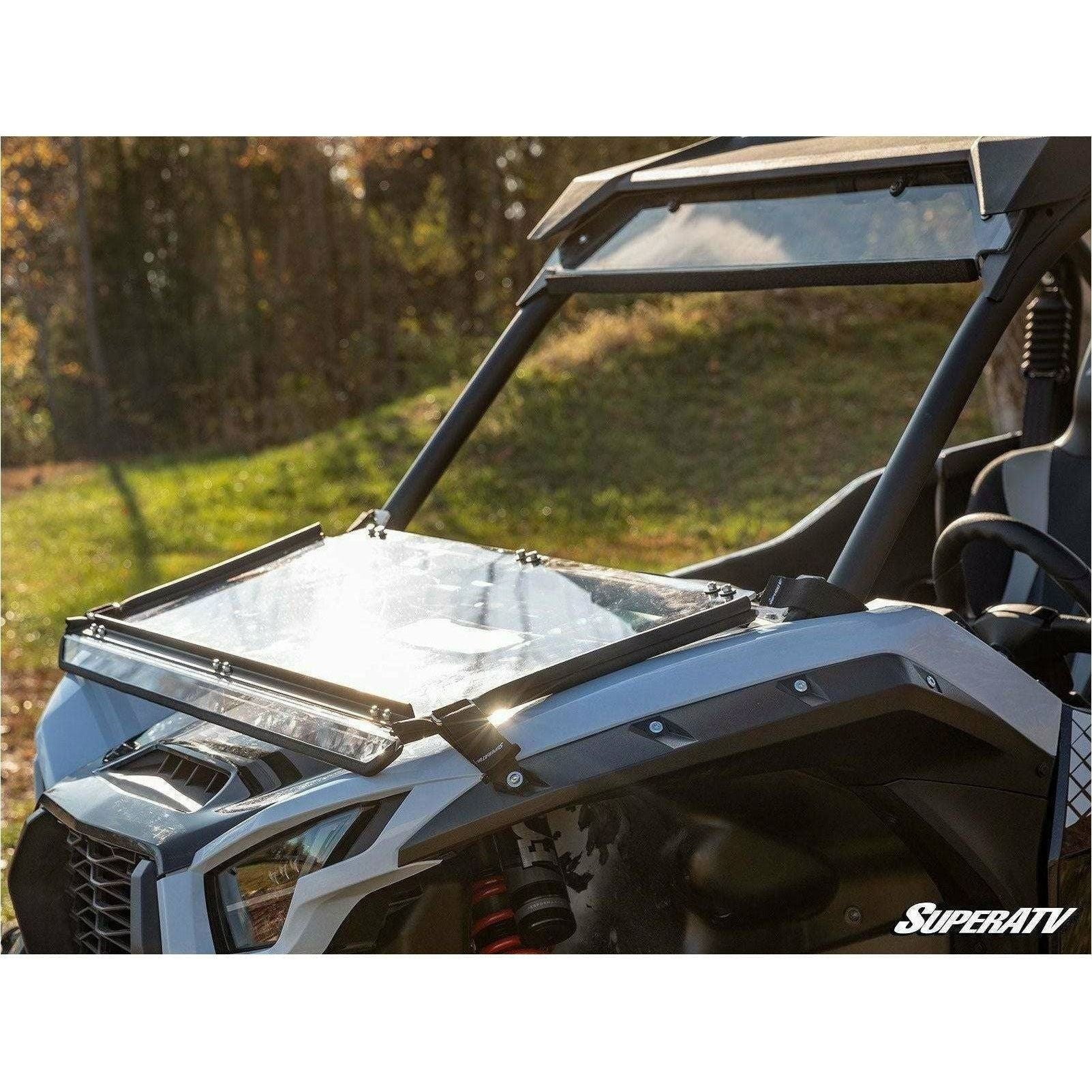 Photo of Kawasaki KRX Scratch Resistant Flip Down Windshield by SuperATV - Premium Windshields for UTVs / Side by Sides
