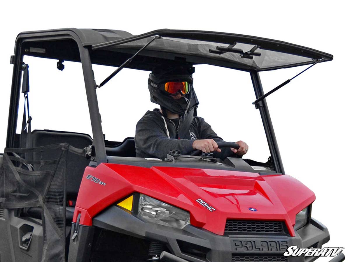 SuperATV Polaris Ranger Midsize Scratch Resistant Flip Windshield