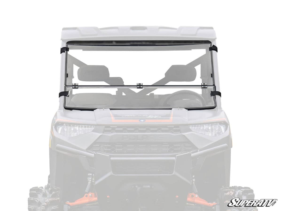 SuperATV Polaris Ranger XP Kinetic Scratch Resistant Flip Down Windshield