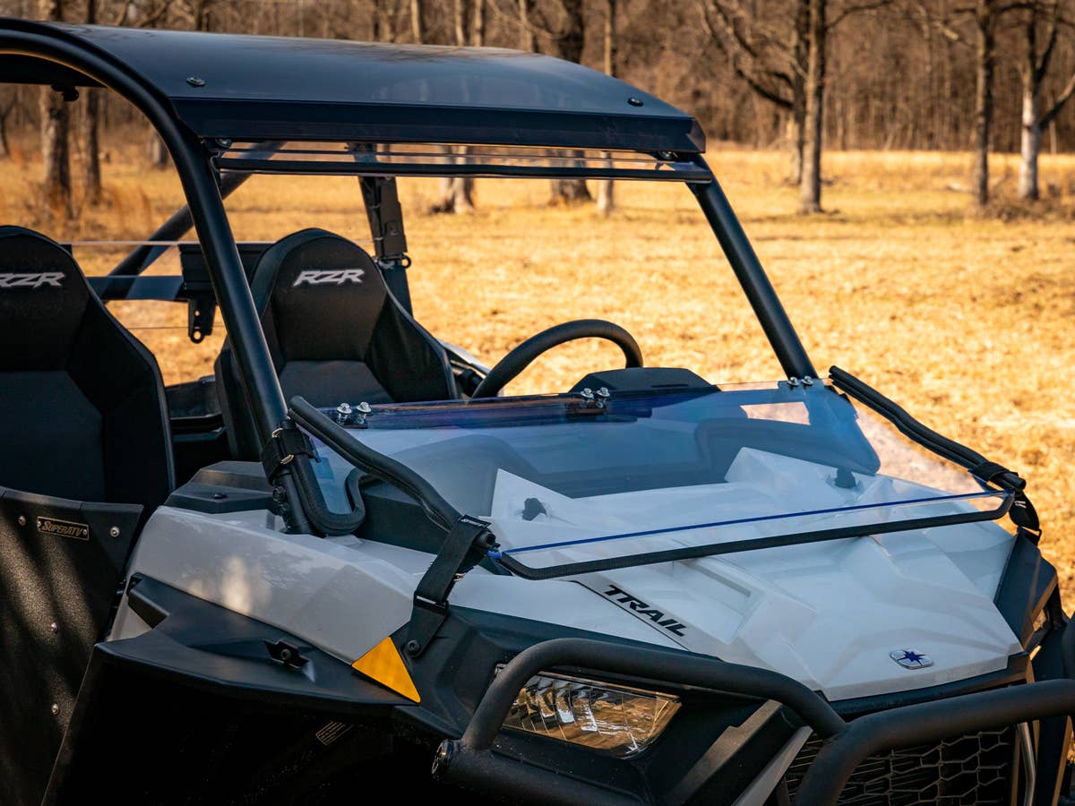 SuperATV Polaris RZR Trail 900 Scratch Resistant Flip Down Windshield