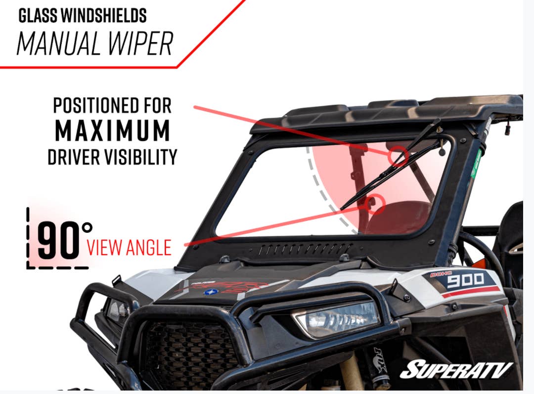 SuperATV Polaris RZR XP Turbo S Glass Windshield