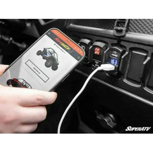 UTV Dual USB Charger with Voltmeter