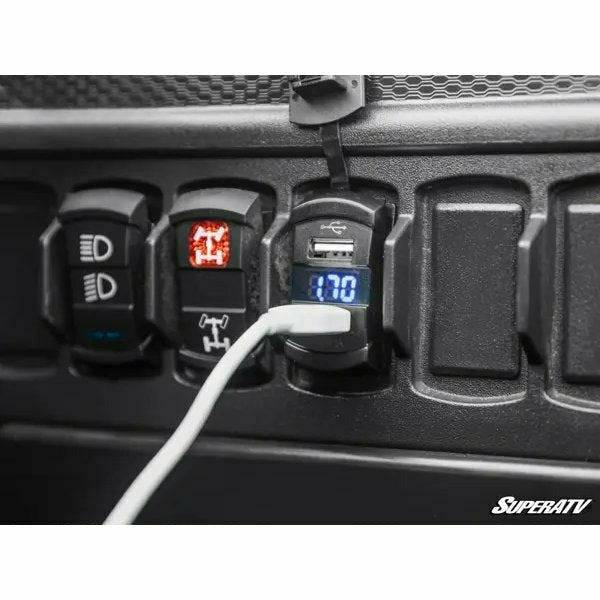 UTV Dual USB Charger with Voltmeter