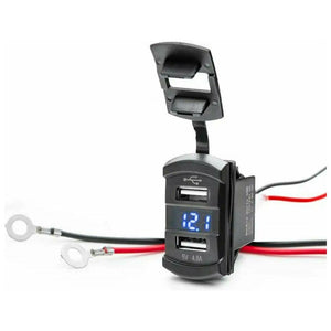 UTV Dual USB Charger with Voltmeter