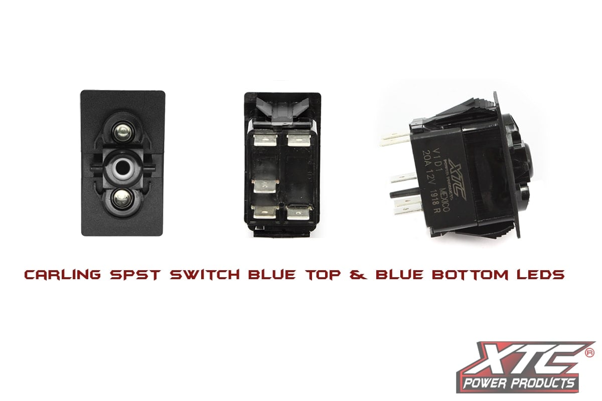 Photo of XTC Carling Contura V SPST Switch with Blue/Blue LED by XTC Power Products - Premium Rocker Switches for UTVs / Side by Sides
