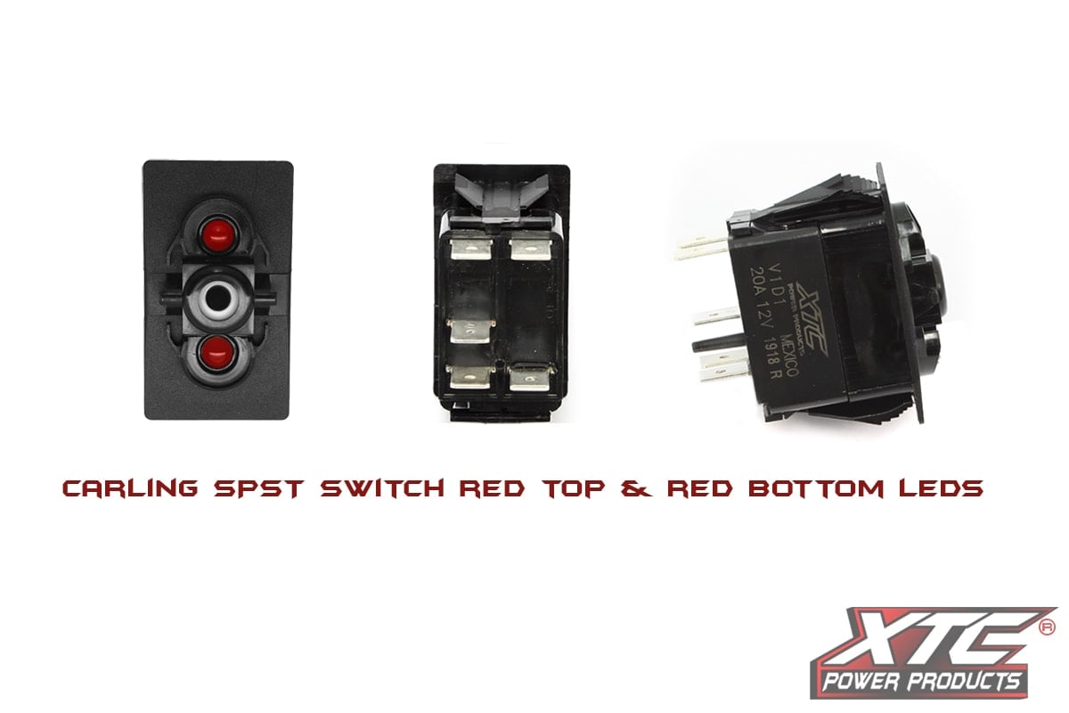 Photo of XTC Carling Contura V SPST Switch with Red/Red LED by XTC Power Products - Premium Rocker Switches for UTVs / Side by Sides