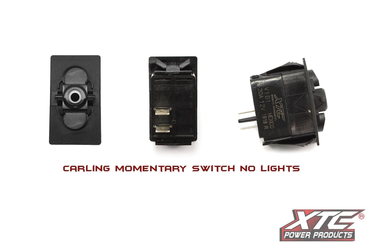 Photo of XTC (ON)-OFF SPST Momentary Carling Rocker Switch with No Lights by XTC Power Products - Premium Rocker Switches for UTVs / Side by Sides