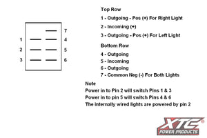 XTC Carling Contura V DPDT Switch with Red LED's (ON-OFF-ON)