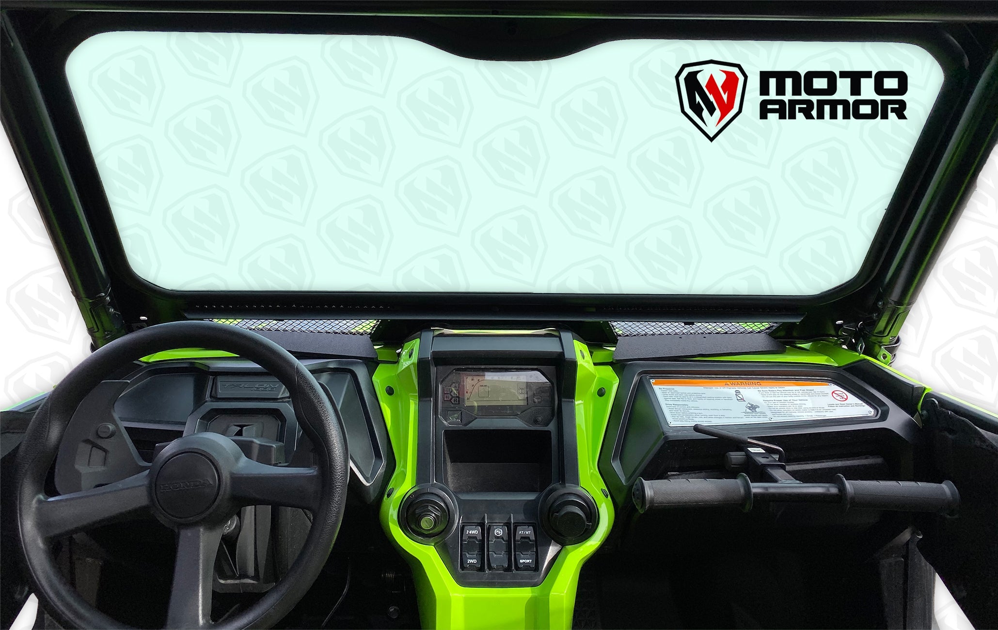 Photo of Vented Full Glass Windshield for Honda Talon by Moto Armor - Premium for UTVs / Side by Sides