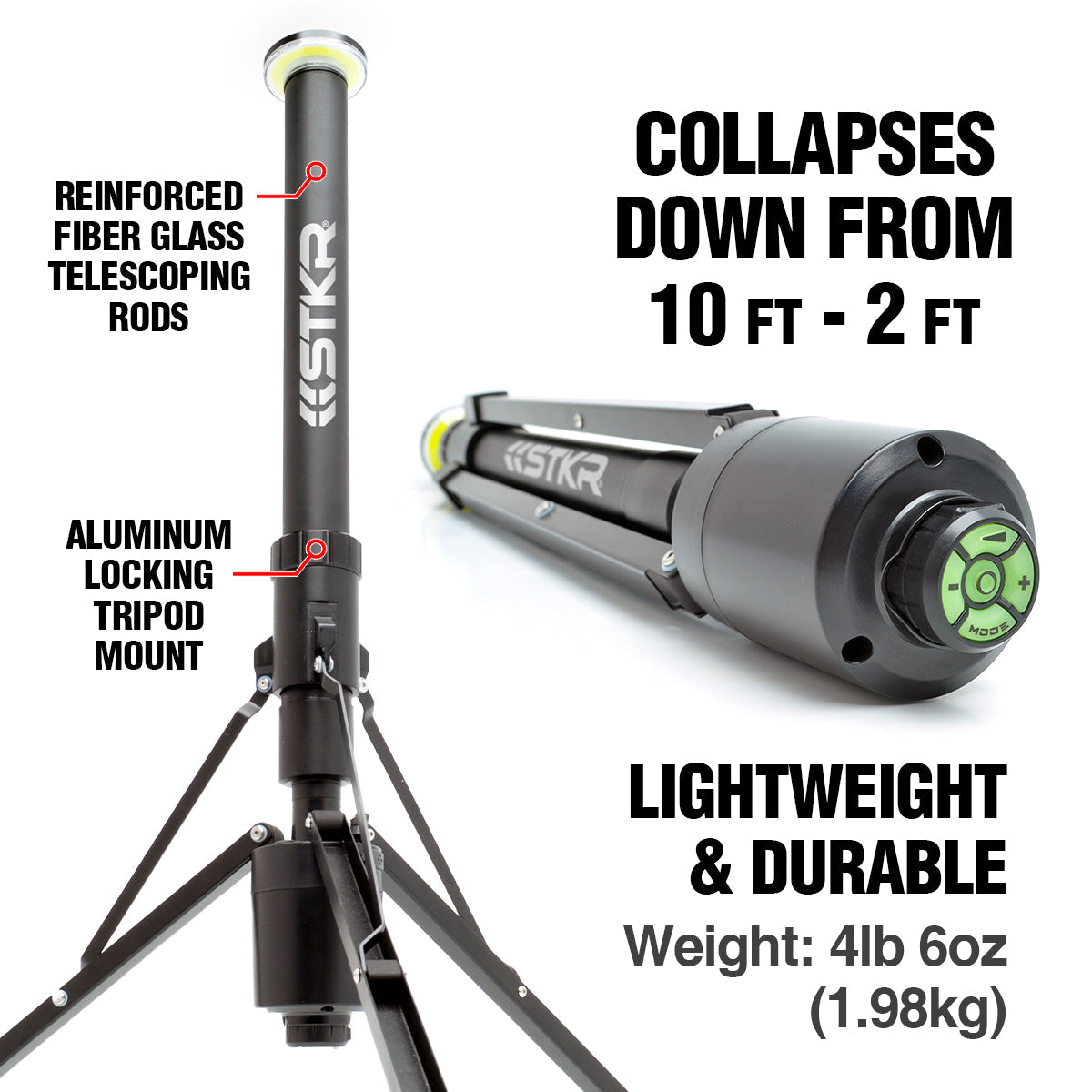 Photo of FLi-OVERLANDER 10' Telescoping Light with Wireless Remote by STKR Concepts - Premium Telescoping Light for UTVs / Side by Sides