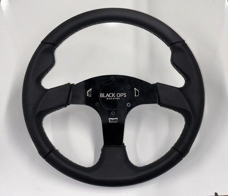 M16 Leather UTV Steering Wheel - Premium Grip + 6061-T6 Aluminum Center (350mm / Universal Fit)