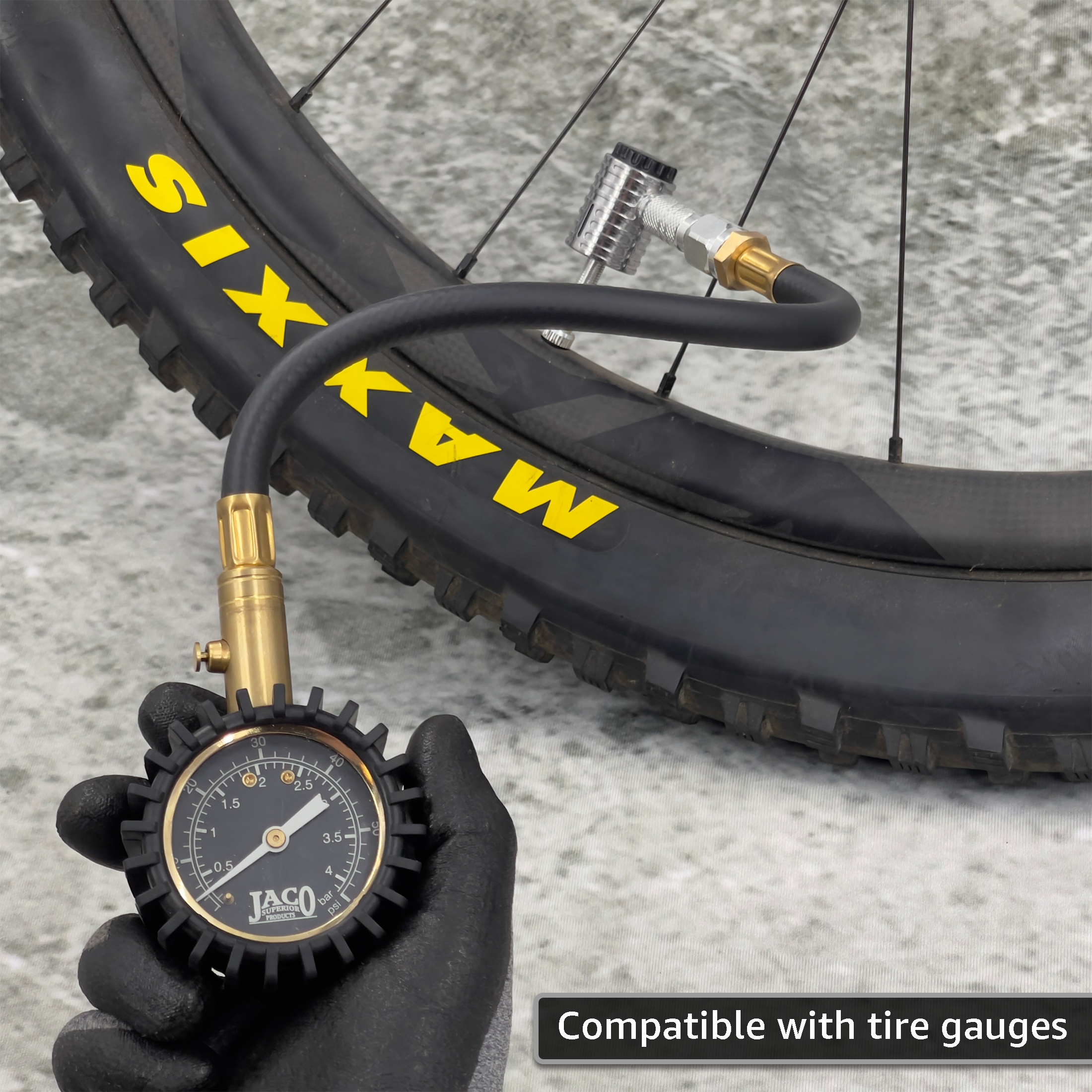 Photo of Lightning™ XP Locking Presta Air Chuck for Bike Tires - 1/4" F-NPT (Presta Valves) by JACO - Premium Air Chuck for UTVs / Side by Sides