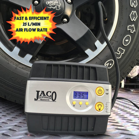 Photo of SmartPro™ 12v Digital Tire Inflator Pump - 100 PSI | Portable Tire Air Compressor by JACO - Premium 12V Tire Inflator for UTVs / Side by Sides