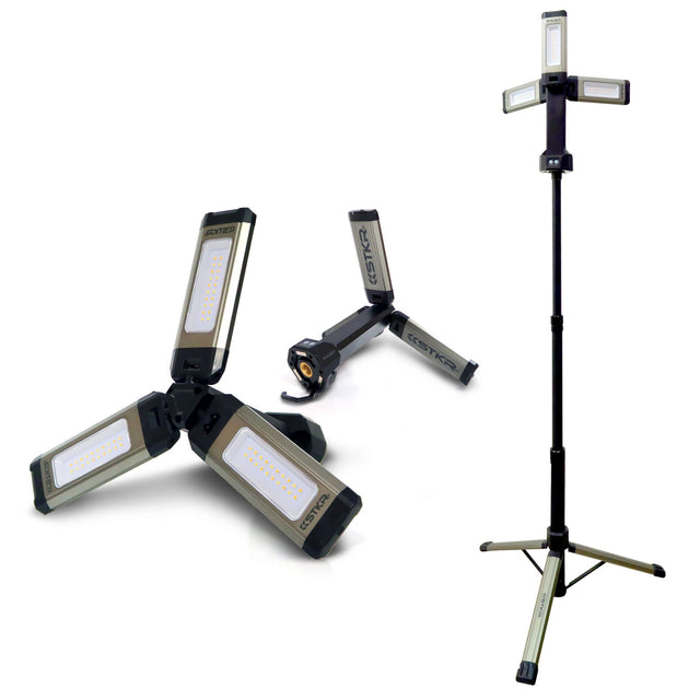 Photo of TRi-Mobile Work Light with Tripod - Portable Rechargeable Shoplight by STKR Concepts - Premium Telescoping Light for UTVs / Side by Sides