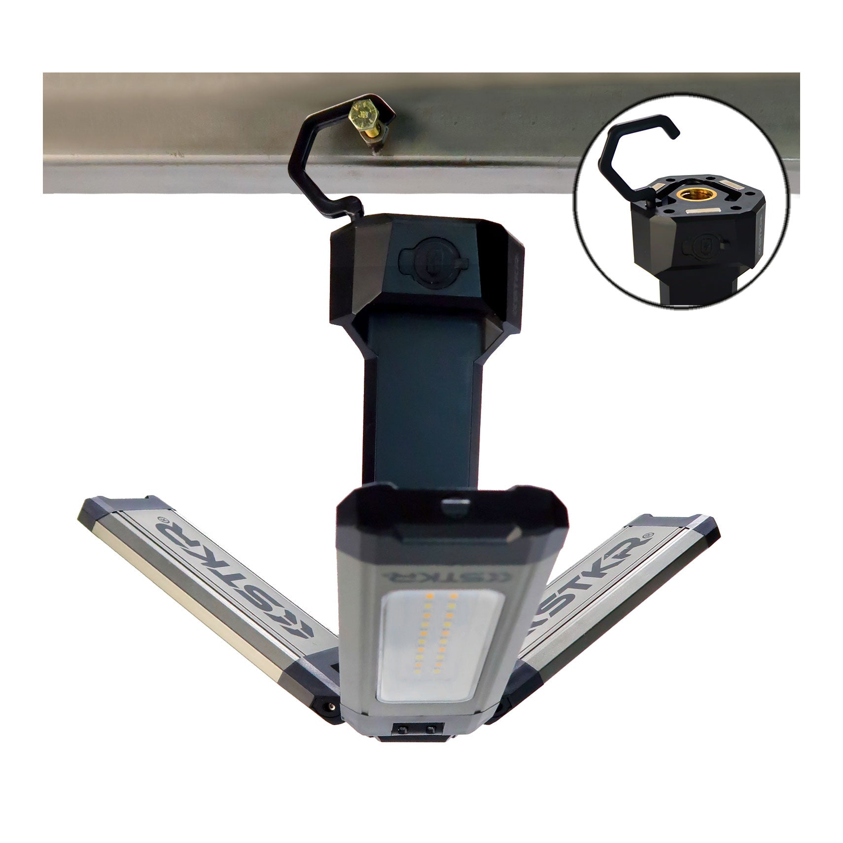 Photo of TRi-Mobile Work Light with Tripod - Portable Rechargeable Shoplight by STKR Concepts - Premium Telescoping Light for UTVs / Side by Sides