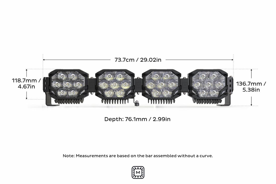 Photo of Morimoto Triple Row Banger Bar off Road LED Light Bar - 4 Pod / 29” by Morimoto - Premium Light Pods for UTVs / Side by Sides