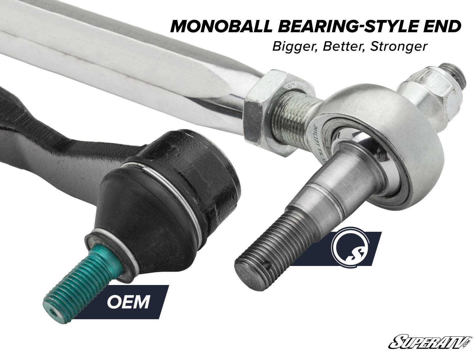 Photo of SuperATV Polaris RZR Turbo S RackBoss 2.0 Billet Aluminum Hex Tie Rod Kit by SuperATV - Premium Tie Rods for UTVs / Side by Sides