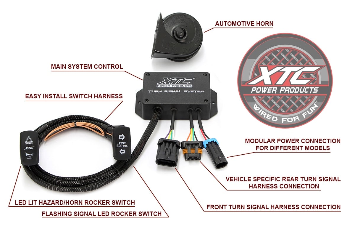 Photo of XTC Universal Plug and Play Turn Signal System with Horn Includes OEM Interface Wires by XTC Power Products - Premium Street Legal Kits for UTVs / Side by Sides