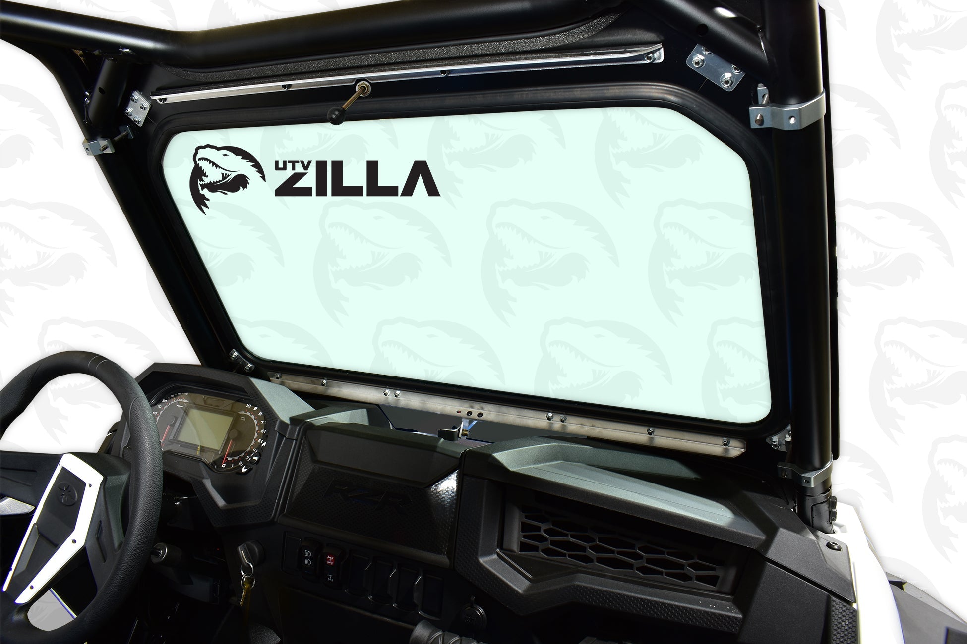 Photo of Black Vented Glass Windshield for Polaris RZR Turbo "S" Model with Wiper by UTVZILLA - Premium for UTVs / Side by Sides