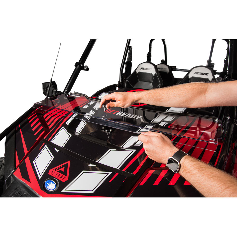 Tusk UTV Hard Coated Hinged Windshield +2-inch Polaris RZR 4 800 2007-2021
