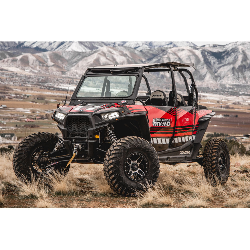 Tusk UTV Folding Glass Windshield w/ Wiper Polaris RZR Tail/XC/S/S4/XP/XP4 2014–2020*