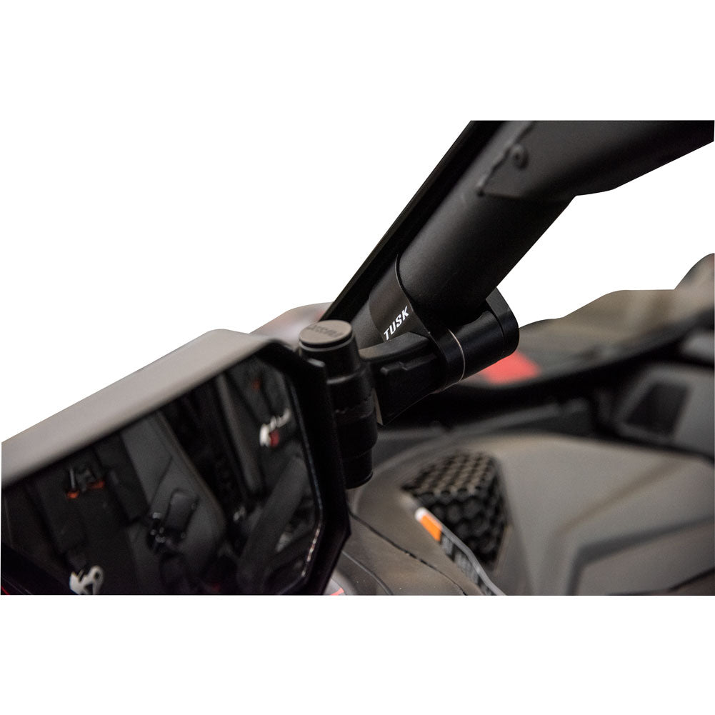 Tusk Pivot Folding Mirror Kit with Low Profile UTV Roll Cage Clamp Kawasaki Teryx 750 2008–2025