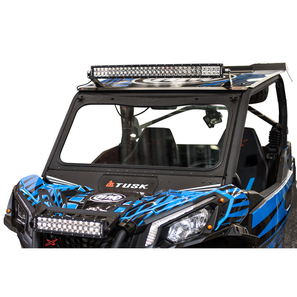 Tusk UTV Folding Glass Windshield with Wiper - Can-Am Maverick Sport/Trail