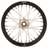 Tusk Impact Supermoto Complete Front and Rear Wheel Set 17 x 3.50 Matte Black Rim/Silver Spoke/Magnesium Hub/Magnesium Nipple Yamaha WR250F 1999-2025