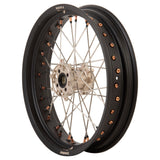 Tusk Impact Supermoto Complete Front and Rear Wheel Set 17 x 3.50 Matte Black Rim/Silver Spoke/Magnesium Hub/Magnesium Nipple Honda CR125R 2002–2025