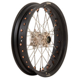 Tusk Impact Supermoto Complete Front and Rear Wheel Set 17 x 3.50 Matte Black Rim/Silver Spoke/Magnesium Hub/Magnesium Nipple Honda CR125R 2002–2025