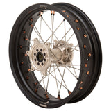 Tusk Impact Supermoto Complete Front and Rear Wheel Set 17 x 3.50 Matte Black Rim/Silver Spoke/Magnesium Hub/Magnesium Nipple Yamaha WR250F 1999-2025