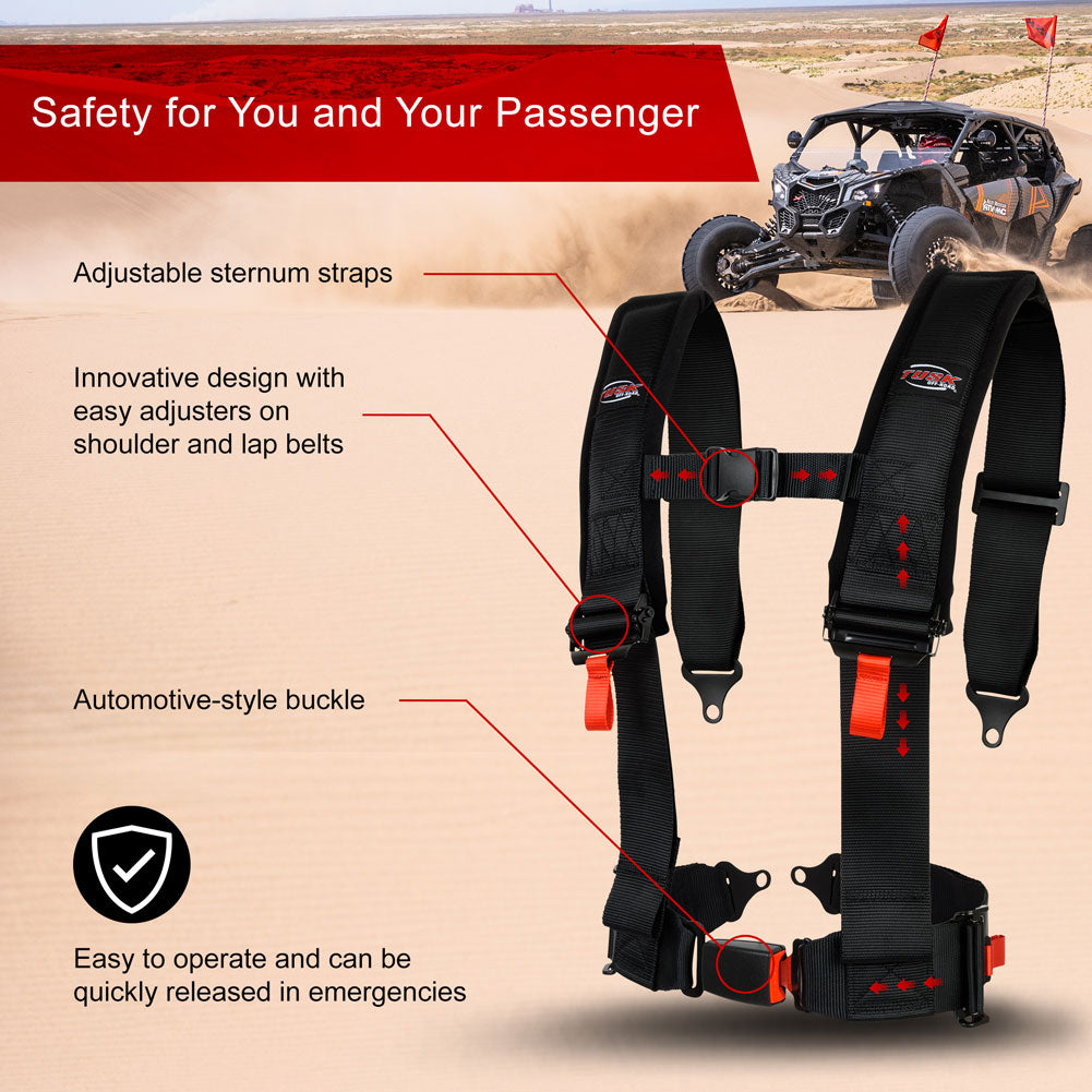 Tusk 4 Point 3 inch H-Style Safety Harness Yamaha Wolverine RMAX4 1000 2020-2025