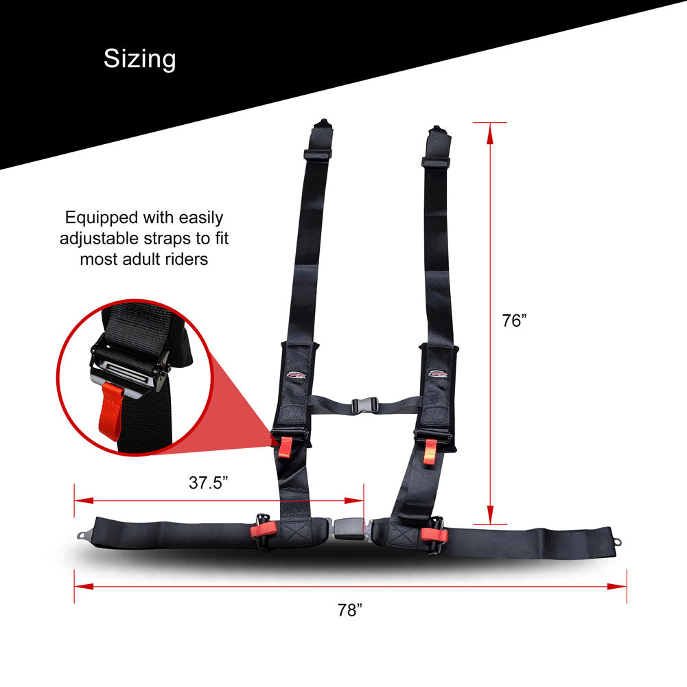 Tusk 4 Point 3 inch H-Style Safety Harness Yamaha Wolverine RMAX4 1000 2020-2025