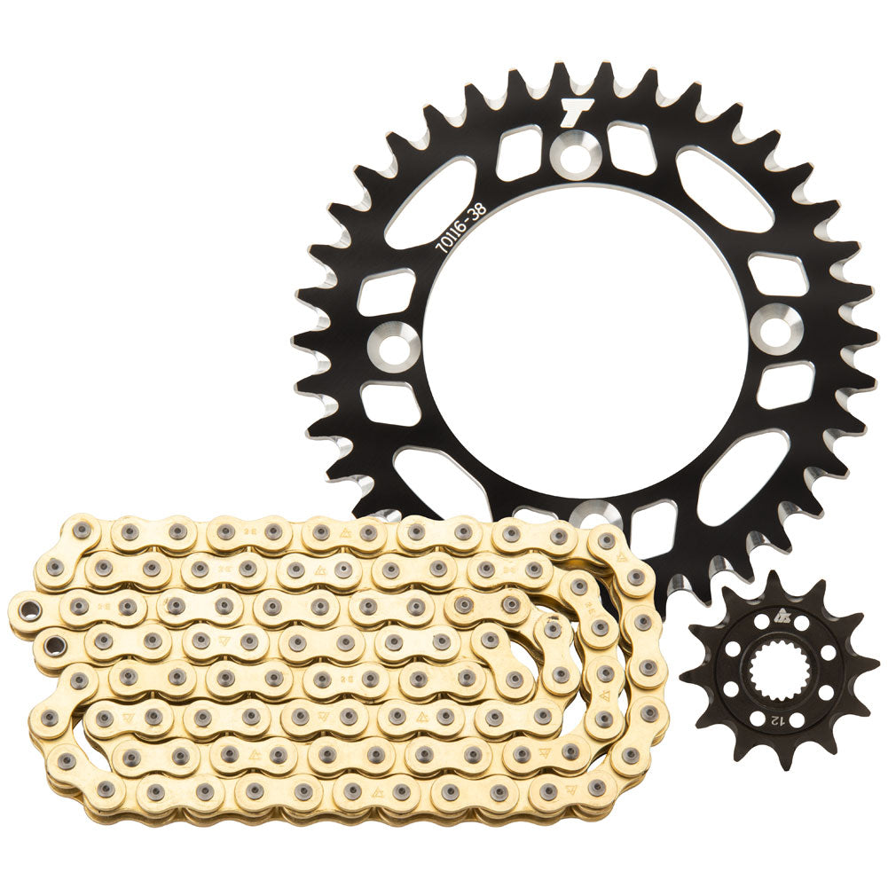 Tusk 520 X-Ring Chain and Sprocket Kit - Gold Chain for GASGAS EC 250 (2024-2025)
