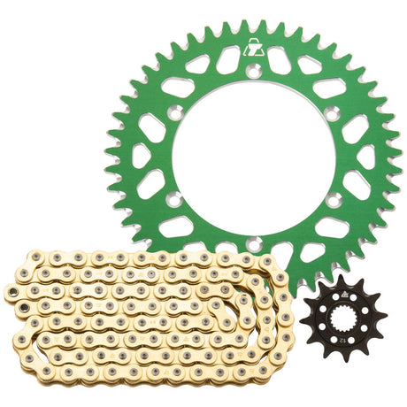 Tusk Chain and Sprocket Kit - Aluminum Rear/Gold X-Ring Chain Kawasaki KX250 2002–2004